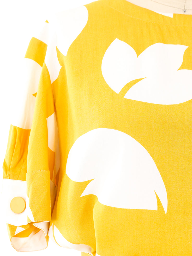 Yves Saint Laurent Leaf Print Skirt Ensemble Suit arcadeshops.com