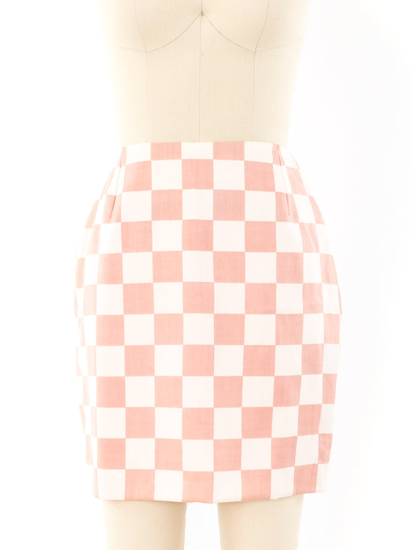Gianni Versace Checkerboard Mini Skirt Bottom arcadeshops.com