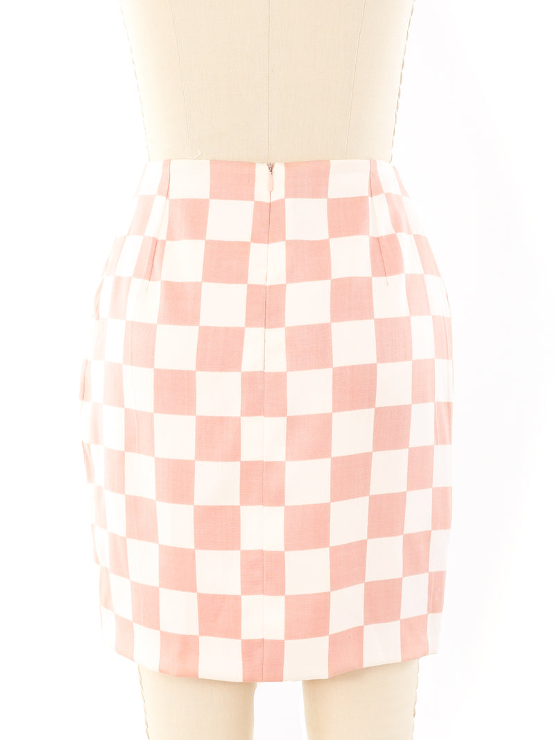 Gianni Versace Checkerboard Mini Skirt Bottom arcadeshops.com