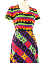1970's Lanvin Geometric Print Maxi Dress Dress arcadeshops.com
