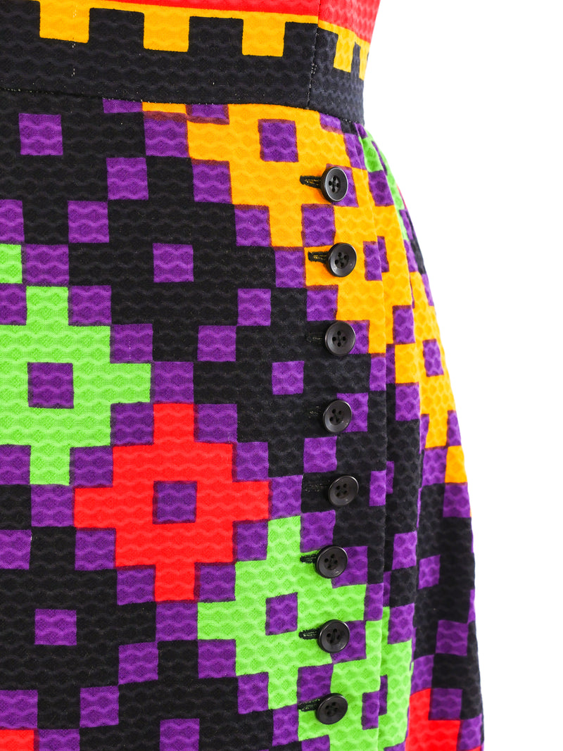 1970's Lanvin Geometric Print Maxi Dress Dress arcadeshops.com