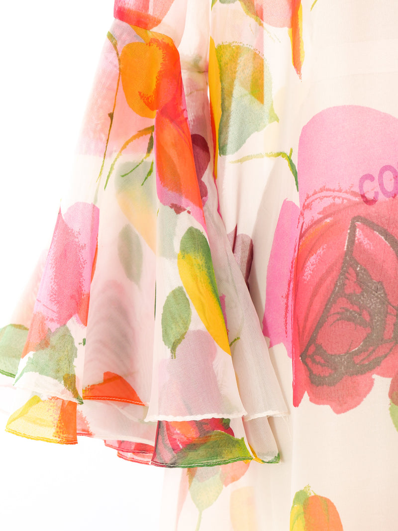 Ruffle Sleeve Floral Caftan Dress arcadeshops.com