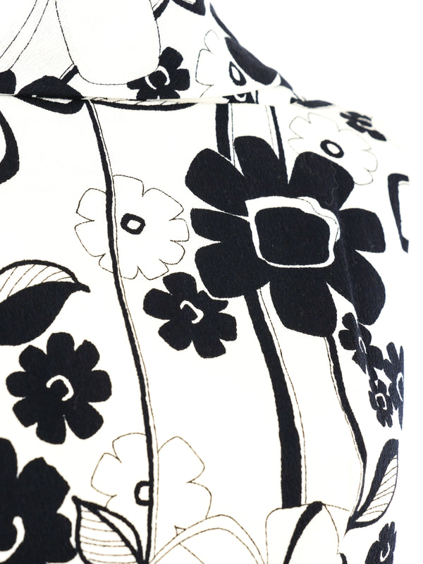 Op Art Floral Fit and Flare Dress Dress arcadeshops.com