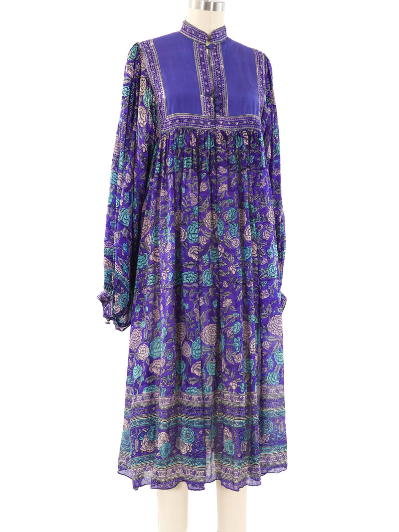 Phool Block Printed Silk Indian Dress Dress arcadeshops.com