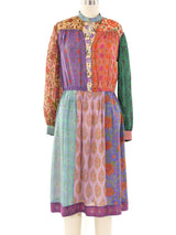 Judith Ann Patchwork Scarf Printed Silk Dress Dress arcadeshops.com