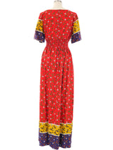 Daisy Printed Colorblock Prairie Dress Dress arcadeshops.com