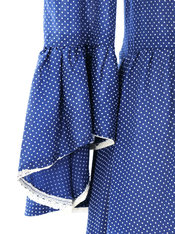 Indigo Swiss Dot Prairie Dress Dress arcadeshops.com