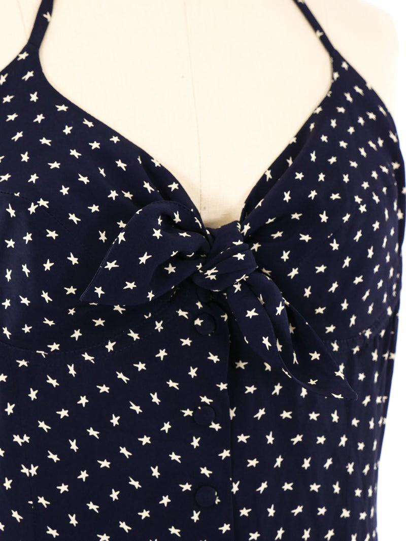 Thierry Mugler Star Print Halter Dress Dress arcadeshops.com