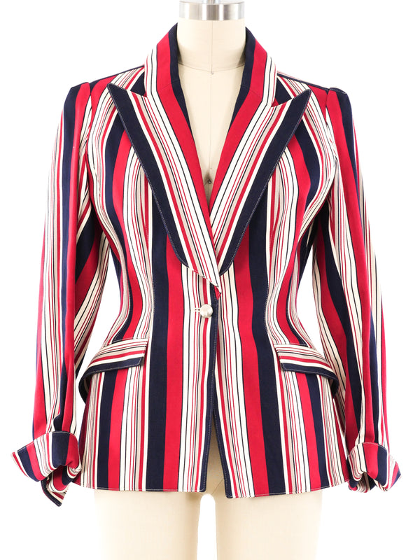 Thierry Mugler Striped Blazer Jacket arcadeshops.com