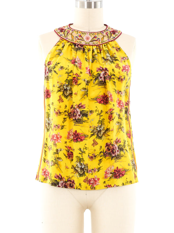 Jean Paul Gaultier Floral Printed Tank Top arcadeshops.com