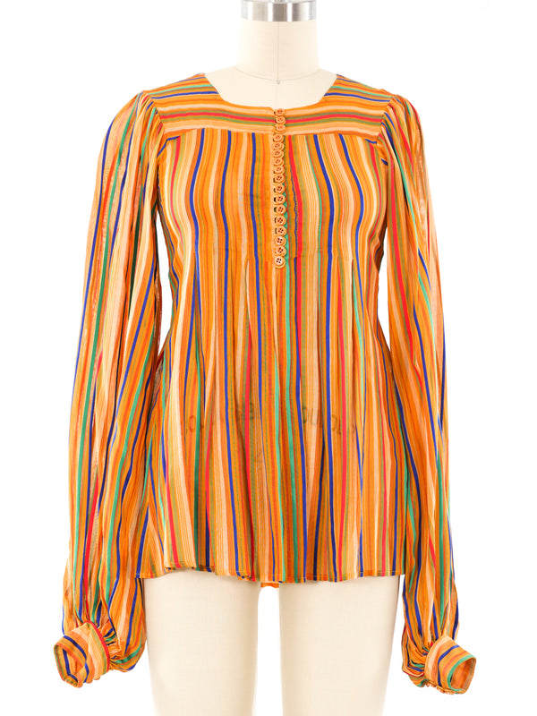 Jeff Banks Ribbon Striped Blouse Top arcadeshops.com