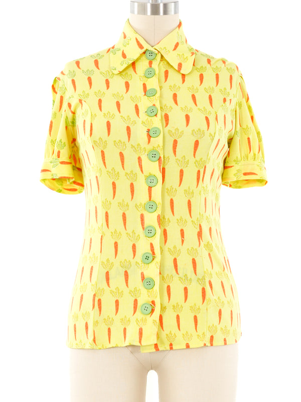 Carrot Printed Jersey Top Top arcadeshops.com