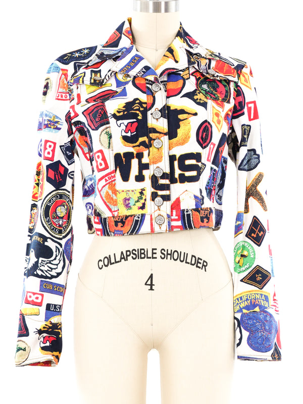 Christian Lacroix Patch Printed Denim Jacket Jacket arcadeshops.com