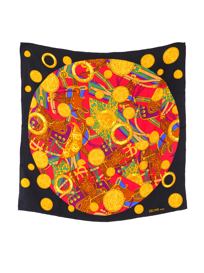 Celine Equestrian Printed Silk Scarf Accessory arcadeshops.com