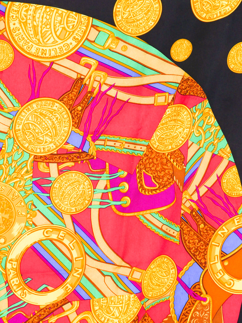 Celine Equestrian Printed Silk Scarf Accessory arcadeshops.com
