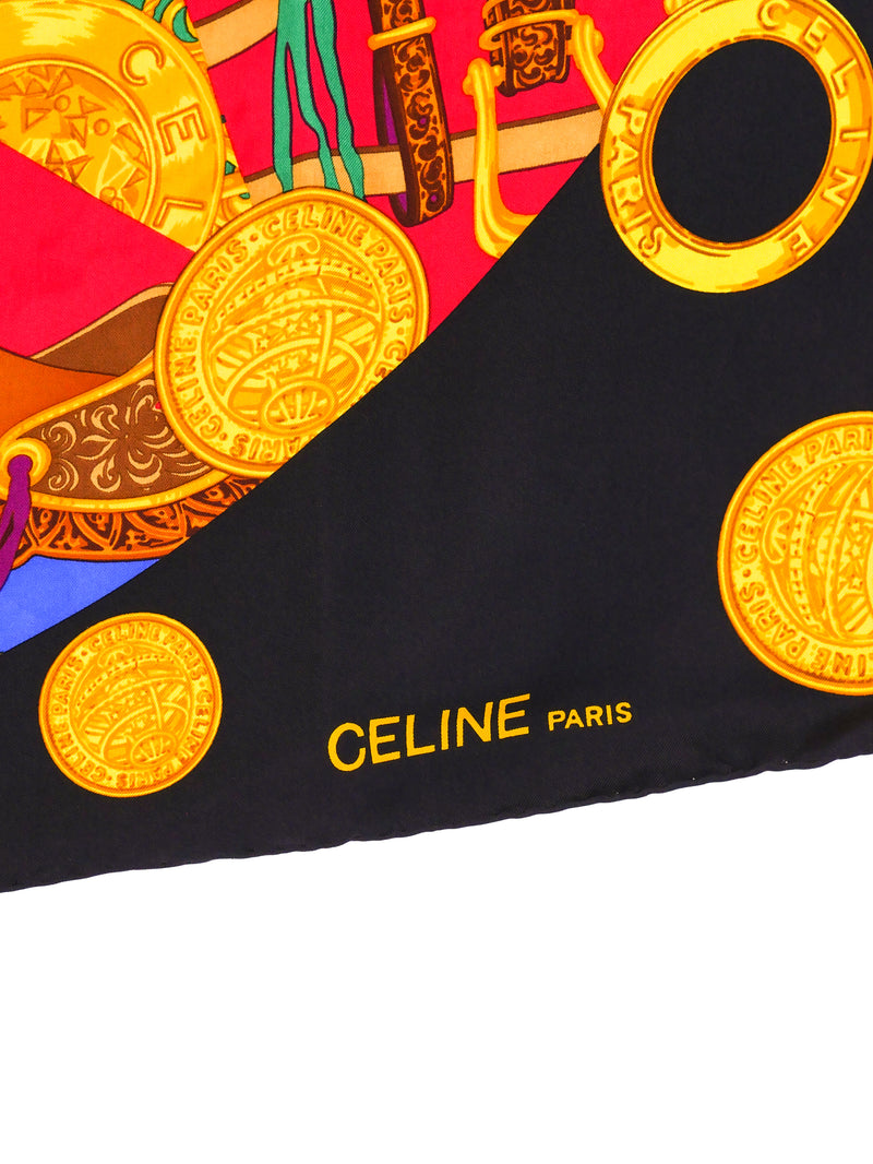 Celine Equestrian Printed Silk Scarf Accessory arcadeshops.com