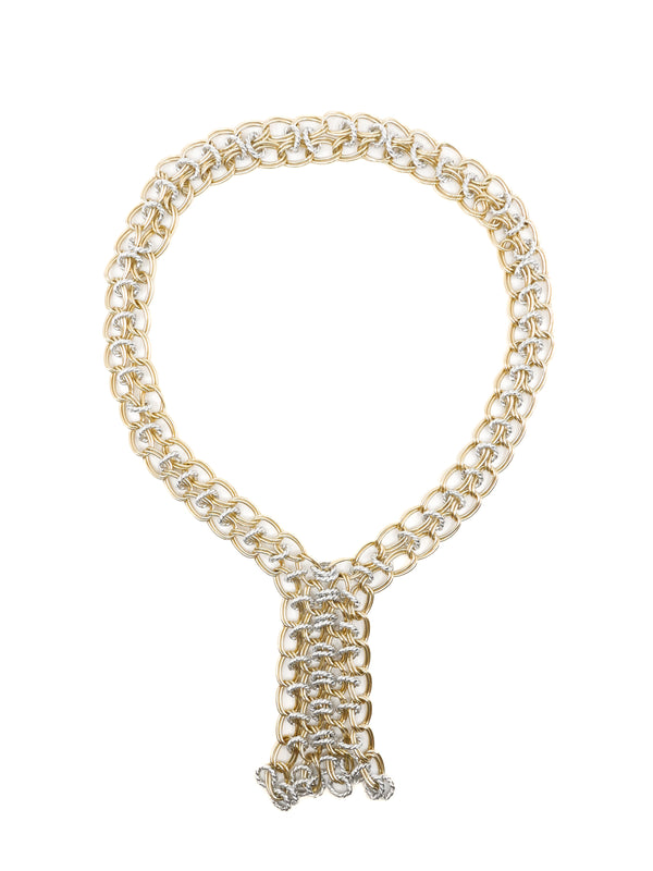 Mixed Metal Chain Necklace Accessory arcadeshops.com