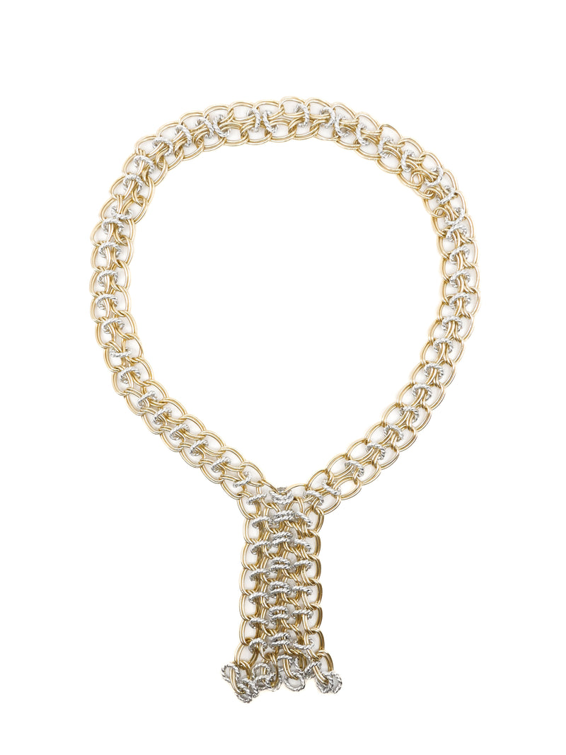 Mixed Metal Chain Necklace Accessory arcadeshops.com