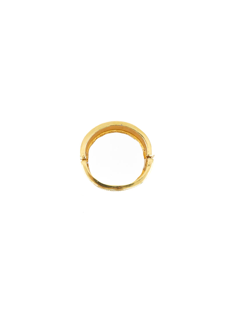 Rhinestone Accented Goldtone Bangle Accessory arcadeshops.com