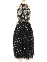 Geoffrey Beene Floral Polka Dot Halter Dress Dress arcadeshops.com