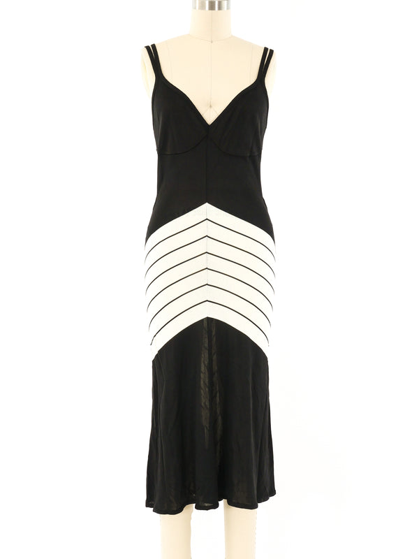 Thierry Mugler Black and White Knit Tank Dress Dress arcadeshops.com