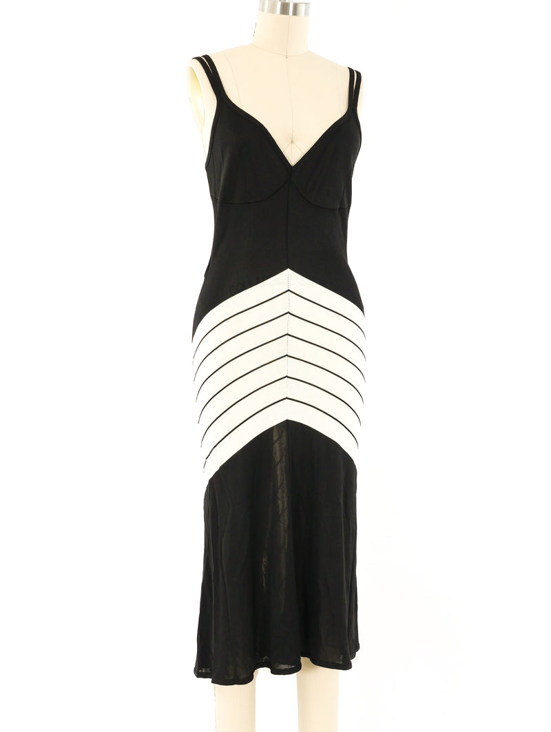 Thierry Mugler Black and White Knit Tank Dress Dress arcadeshops.com