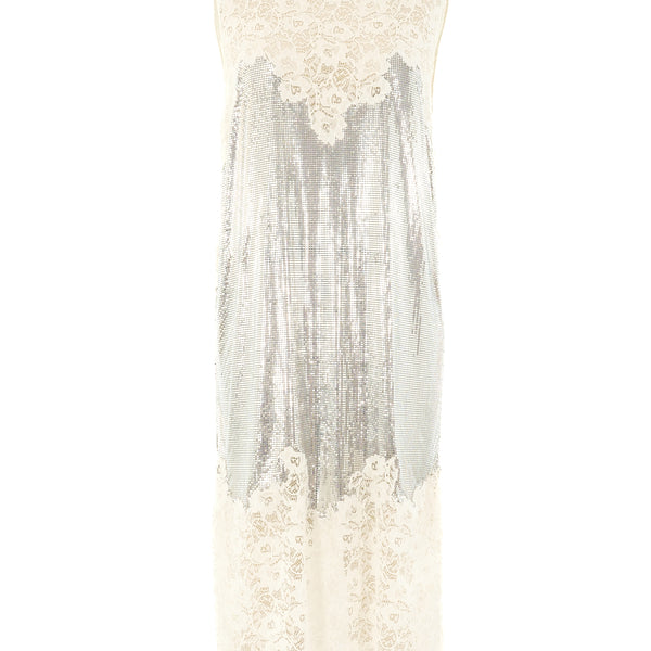 Paco Rabanne Chainmail Accented Lace Dress Paco Rabanne Chainmail Accented Lace Dress
