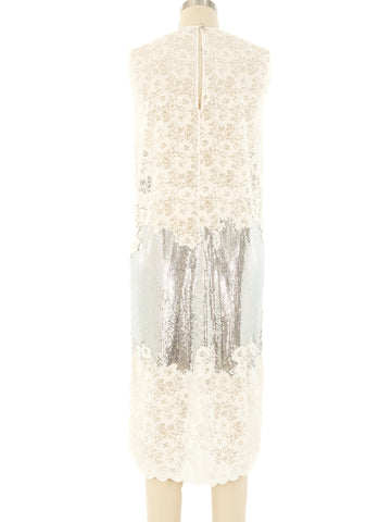 chinese dress ladies Paco Rabanne Chainmail Accented Lace Dress