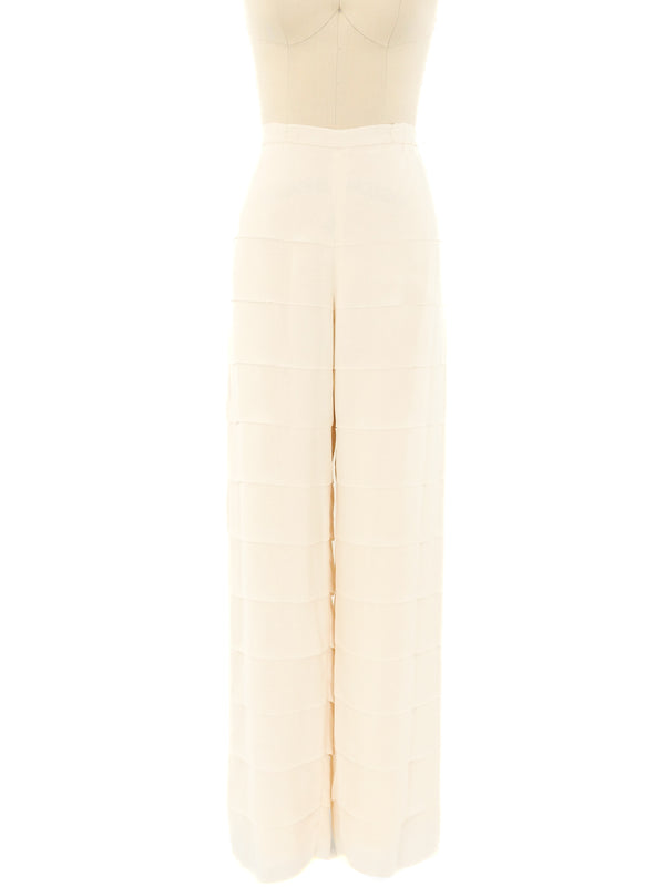 Estevez Ivory Chiffon Tiered Pants Bottom arcadeshops.com