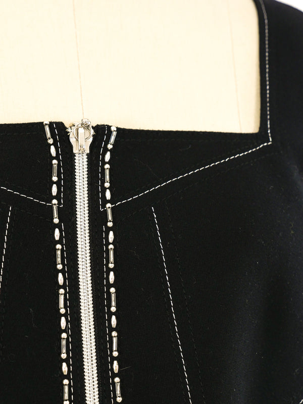 Gianni Versace Topstitched Zip Front Jacket Jacket arcadeshops.com