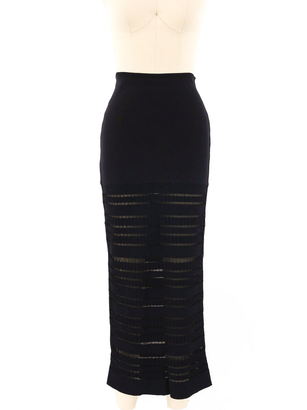 Herve Leger Striped Knit Maxi Skirt Bottom arcadeshops.com