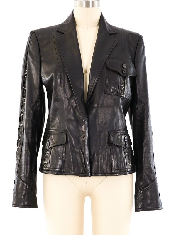 Christian Dior Leather Blazer Jacket arcadeshops.com