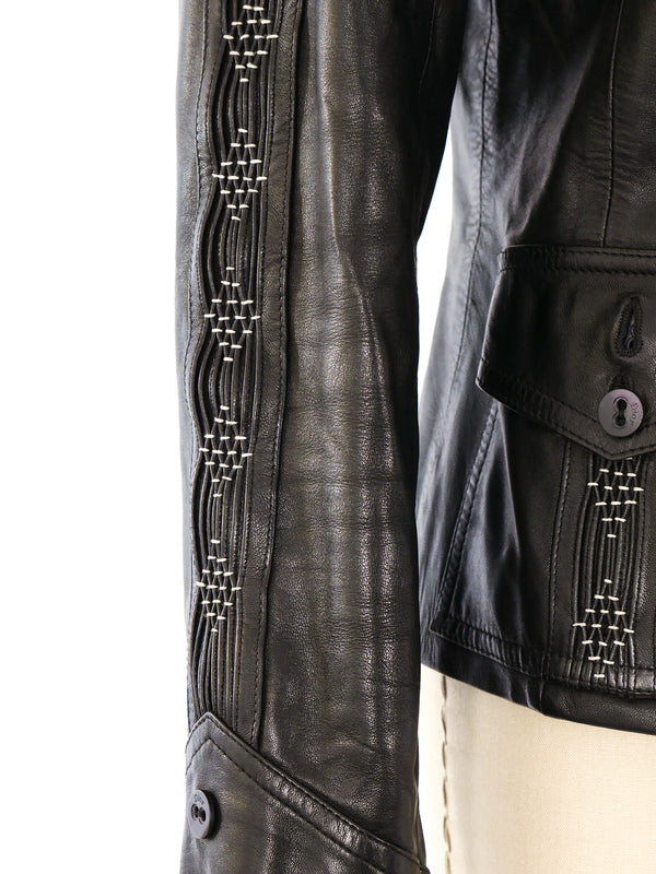 Christian Dior Leather Blazer Jacket arcadeshops.com