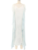 Catherine Buckley Blue Chiffon Flutter Gown Dress arcadeshops.com
