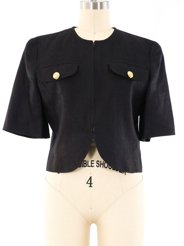 Valentino Cropped Linen Jacket Jacket arcadeshops.com