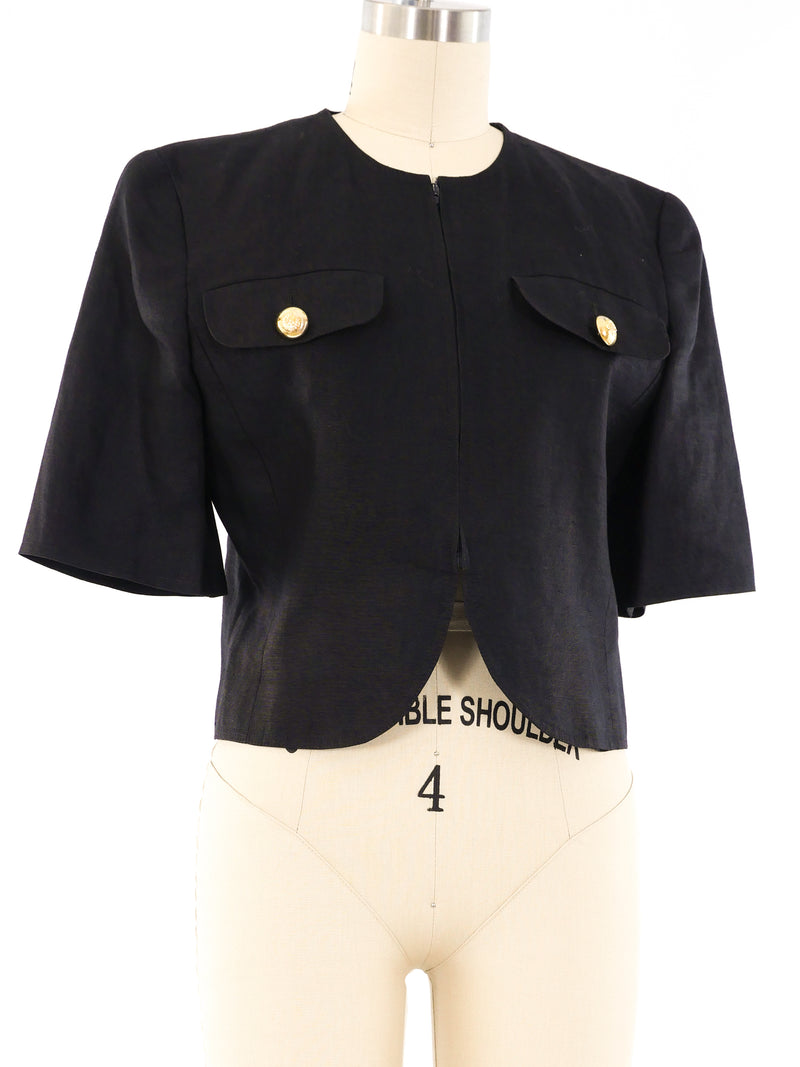 Valentino Cropped Linen Jacket Jacket arcadeshops.com