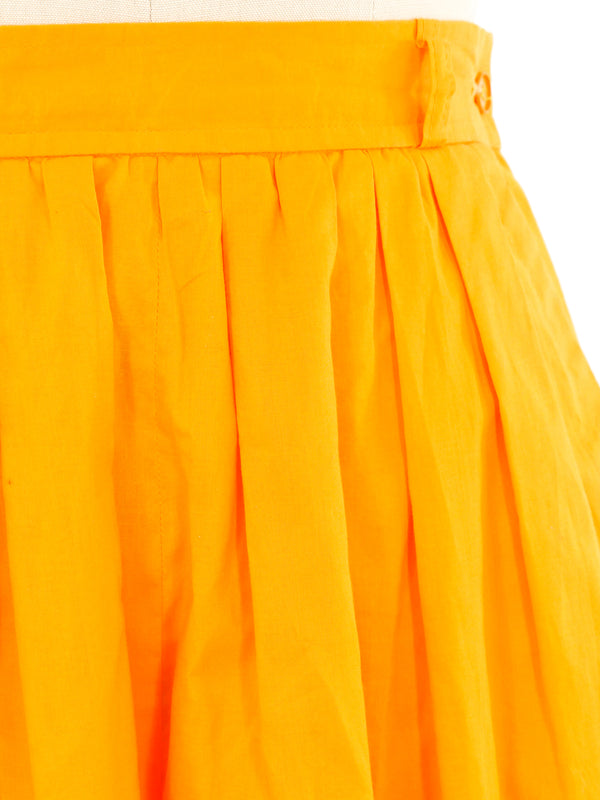 Yves Saint Laurent Marigold Pleated Shorts Bottom arcadeshops.com