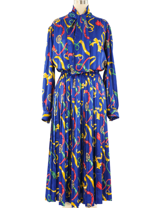 Nautical Printed Satin Skirt Ensemble Suit arcadeshops.com