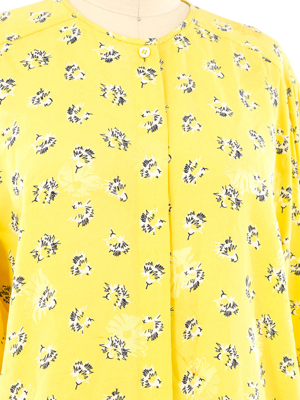 Escada Floral Printed Silk Blouse Top arcadeshops.com