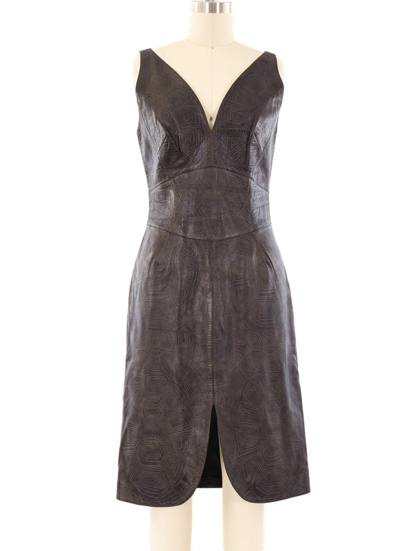 Thierry Mugler Embossed Leather Tank Dress Dress arcadeshops.com
