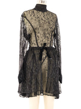 Alaia Sheer Lace Fit and Flare Dress Dress arcadeshops.com