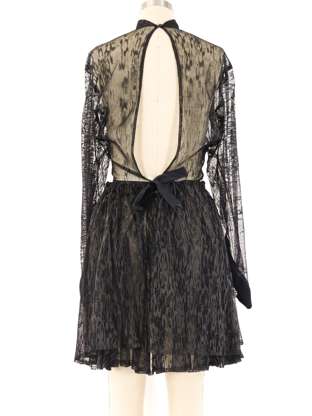Alaia Sheer Lace Fit and Flare Dress Alaia Sheer Lace Fit and Flare Dress