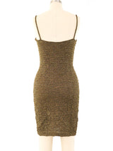 Metallic Gold Stretch Tank Dress Dress arcadeshops.com