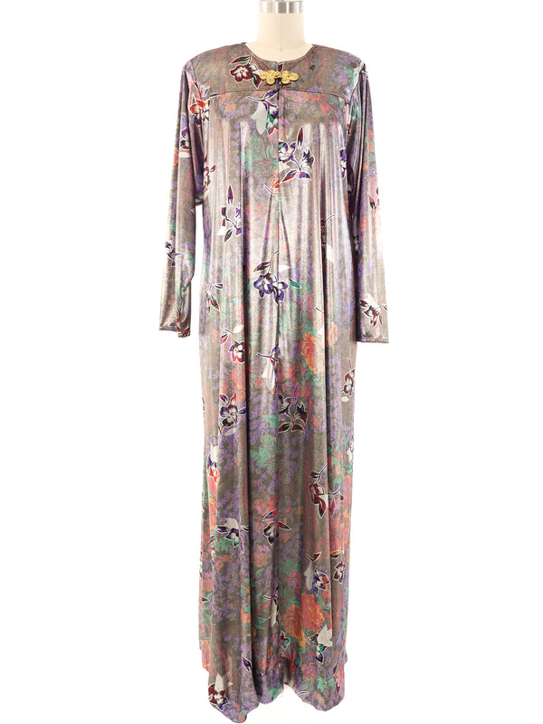 Metallic Floral Caftan Dress arcadeshops.com