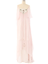 Catherine Buckley Pink Chiffon Flutter Gown Dress arcadeshops.com