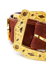 Escada Baroque Hardware Rust Suede Belt Accessory arcadeshops.com