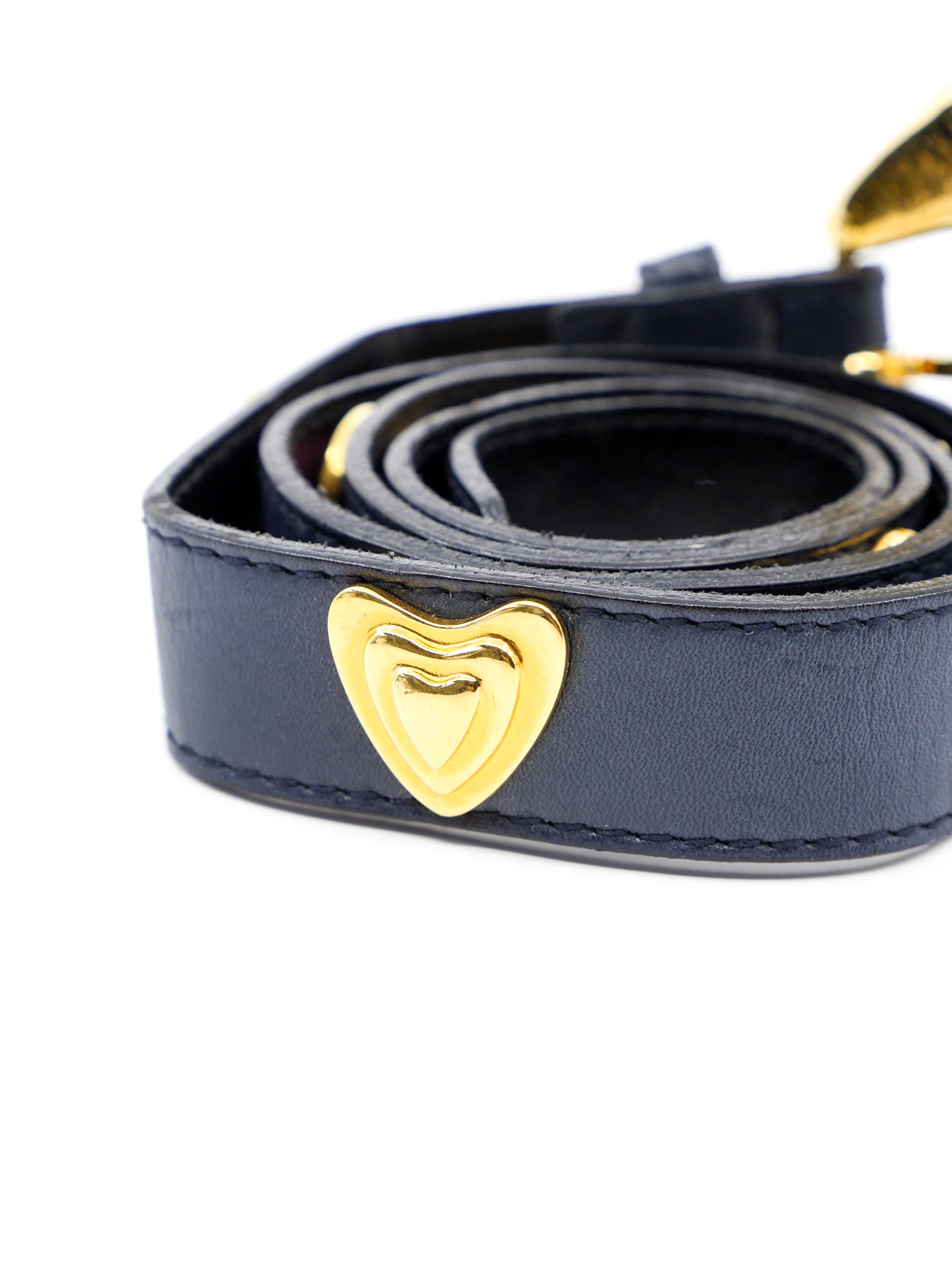 Thin vintage leather Heart belt 2cm