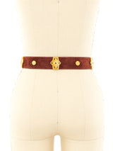 Escada Baroque Hardware Rust Suede Belt Accessory arcadeshops.com