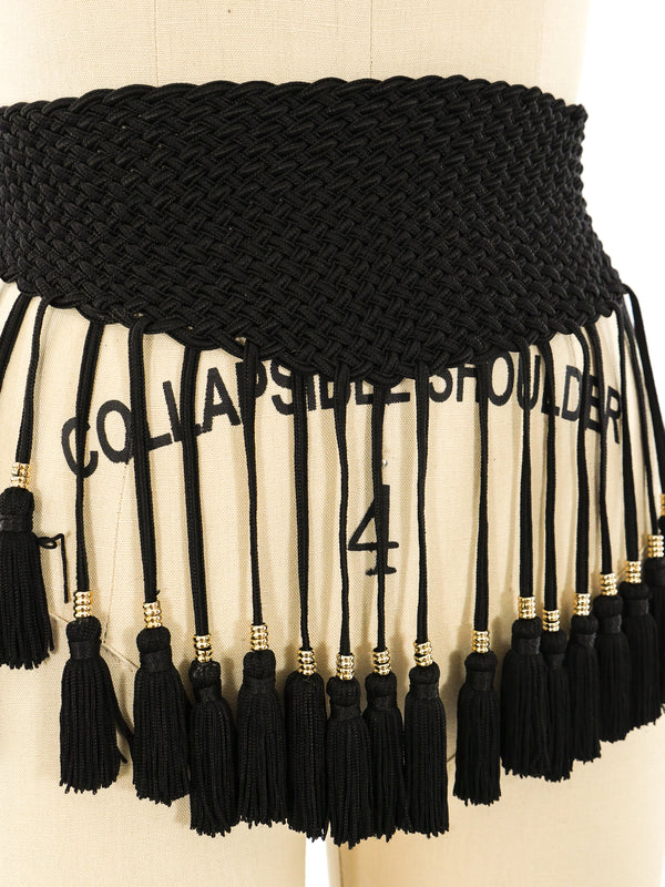 Crochet Tassel Fringed Waist Belt Accessory arcadeshops.com