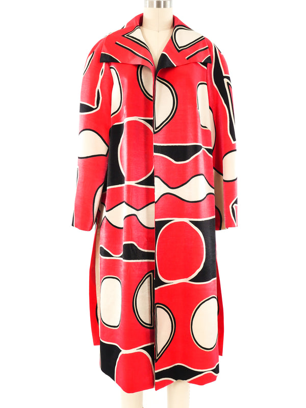 Louis Feraud Geometric Printed Overcoat Outerwear arcadeshops.com
